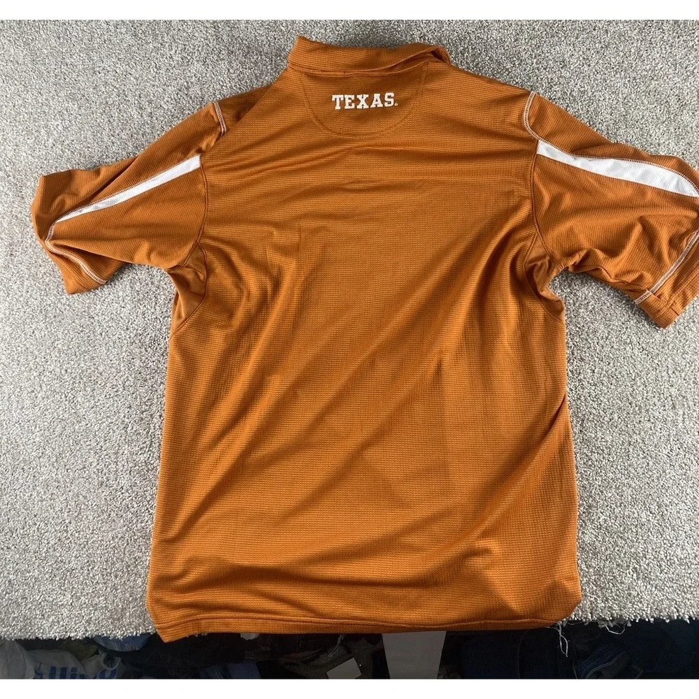 VTG Nike Gray Tag Texas Longhorns UT Performance Polo Mens L Orange Preppy NCAA